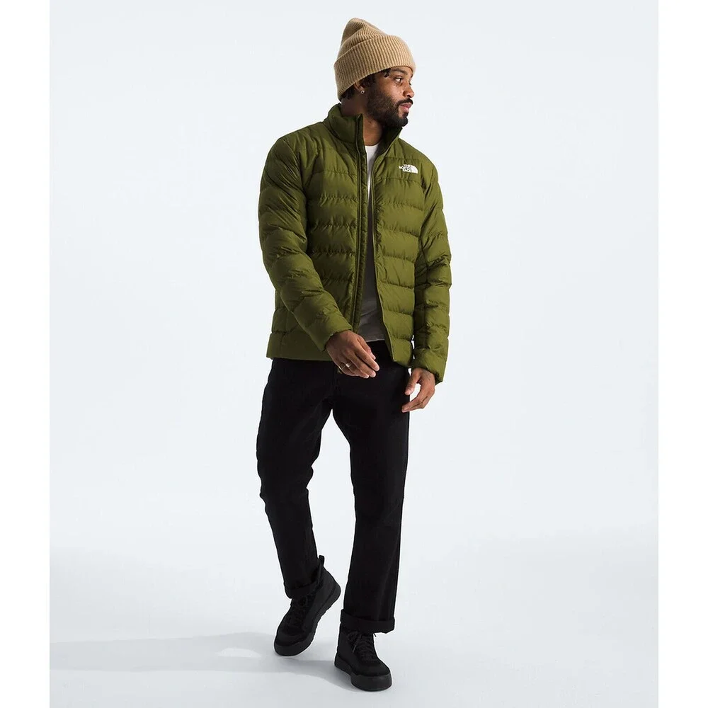 The North Face Aconcagua 3 Puffer Jacket Mens Small Olive Green Full Zip APP3046